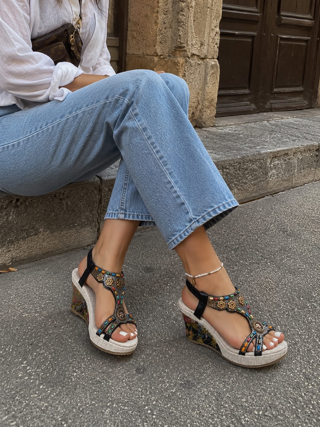 Customer photo review of Claire | Sandales confortables à semelle orthopédique