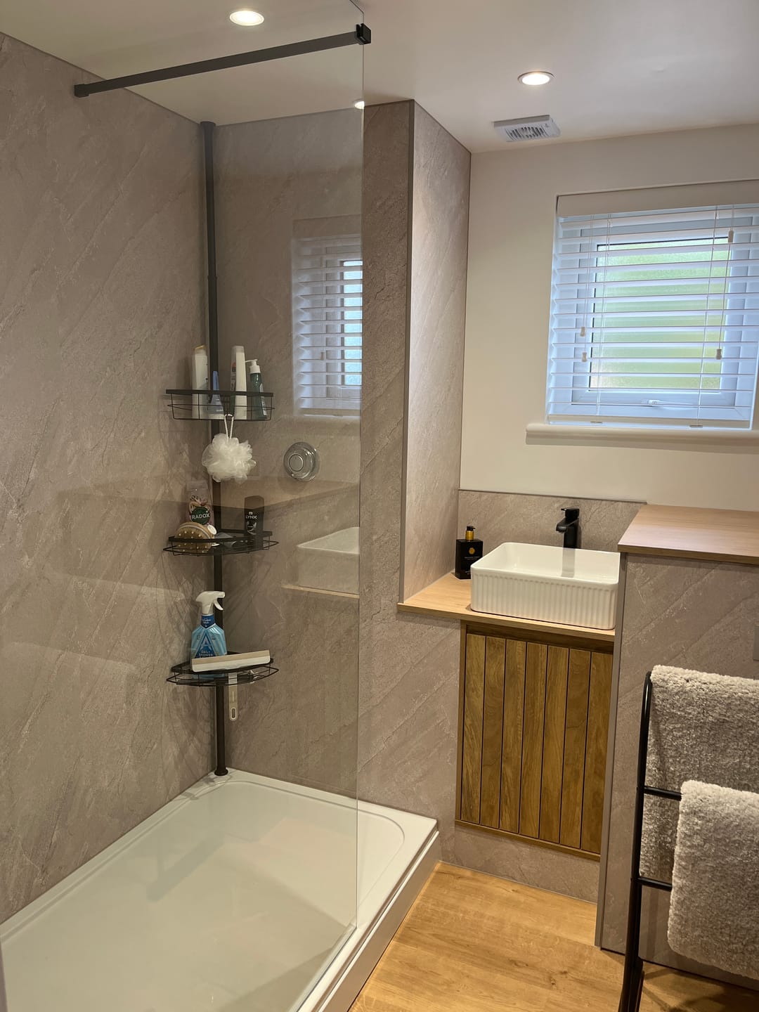 Customer photo review of 10mm Natural Marble Matt Shower Panel 1M x 2.4M