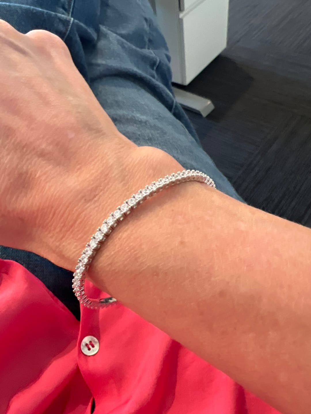 Customer photo review of Flexible CZ Bangle in Sterling Silver