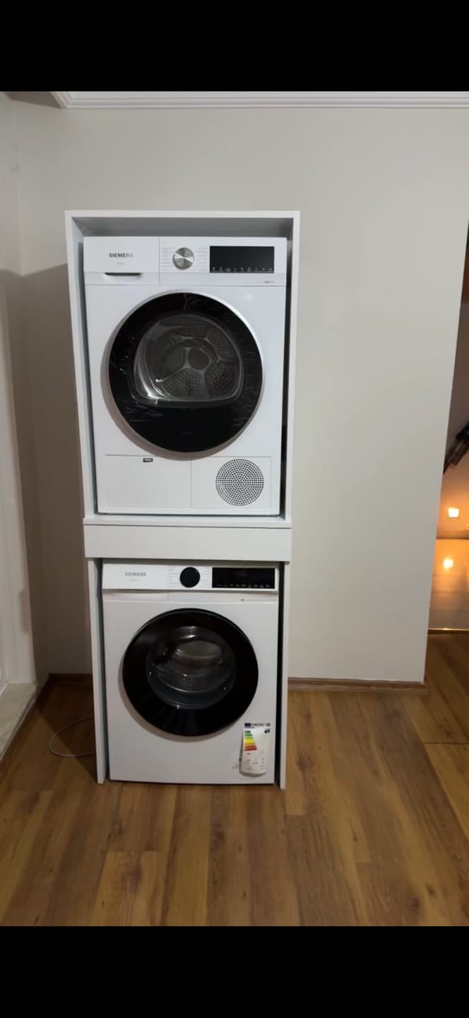 Customer photo review of Rani KD123 Çamaşır Ve Kurutma Makinesi Dolabı Çekmeceli Banyo Dolabı Beyaz