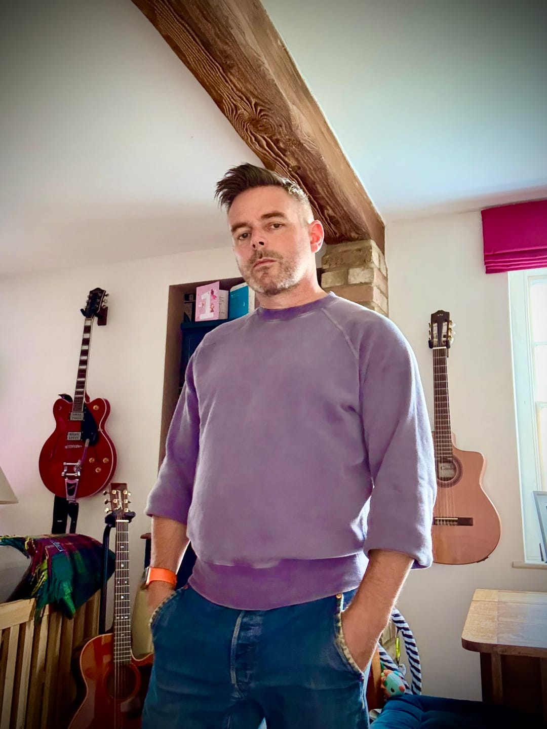 Customer photo review of 1963 Cut-Off Raglan Sleeve Crewneck Sweatshirt