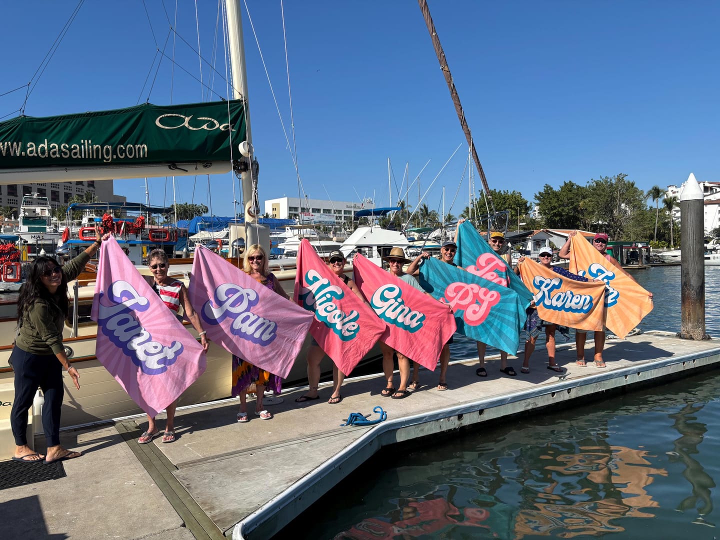 Customer photo review of Personalized Retro Beach Towel: Groovy Custom Name Bath Towel