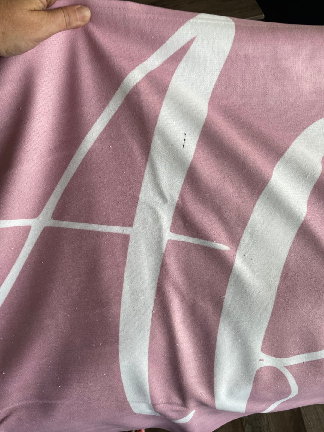 Customer photo review of Personalized Beach Towel: Custom Name, Bold Font, Vacation Gift
