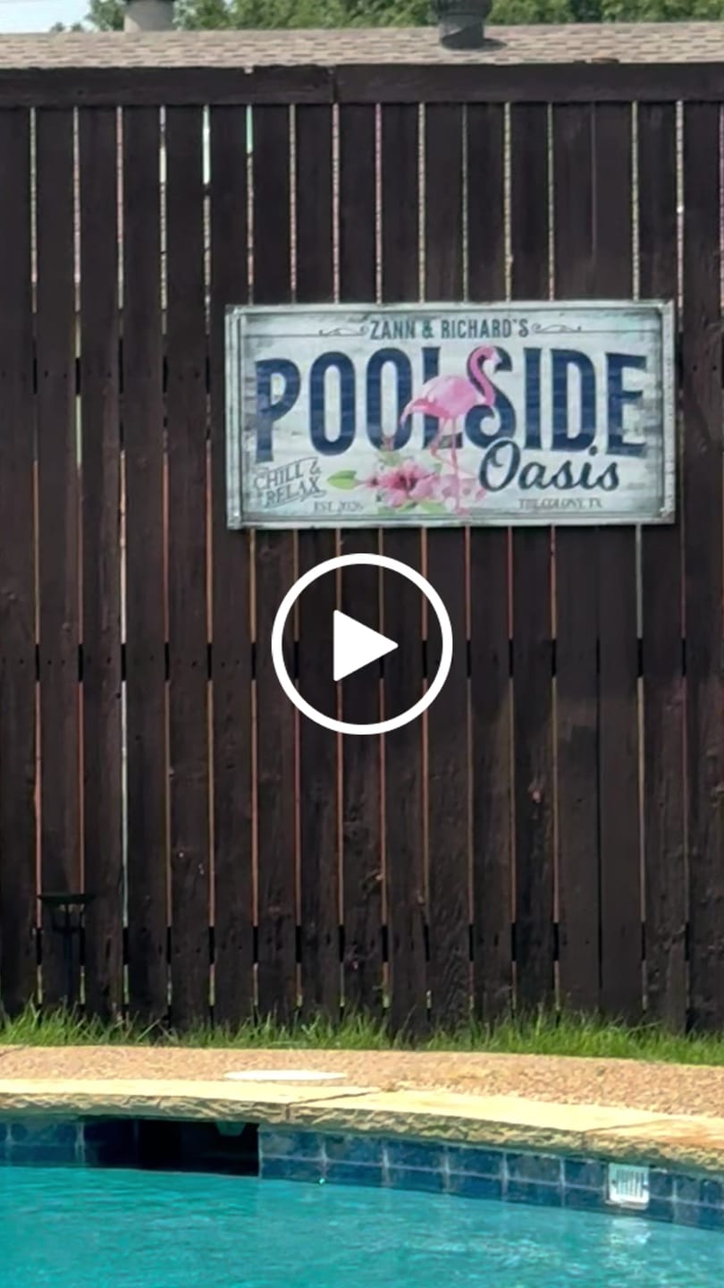 Customer video review of Pinky Poolside Oasis Personalized Pool Sign