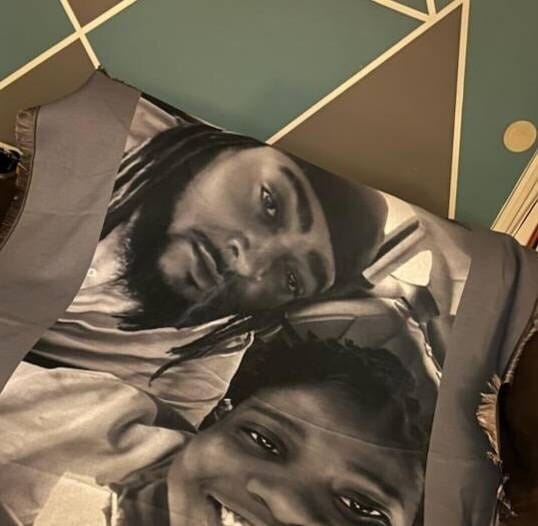 Customer photo review of Personalized Photo Woven Throw Blanket: Custom Letter Gift