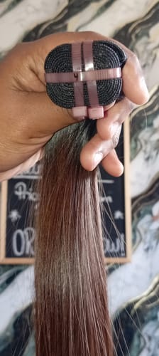 Customer photo review of Vietnamese Super Double Drawn Bone Straight Ombre Chocolate Brown Bundles
