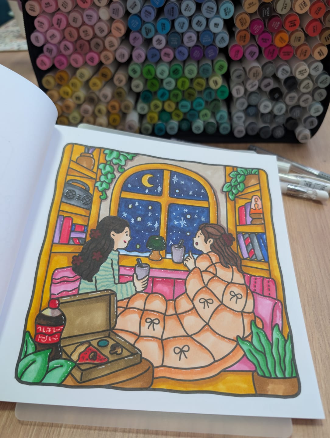 Customer photo review of Ohuhu Honolulu 216 Colors Dual Tips Alcohol Art Markers (New Color Codes)