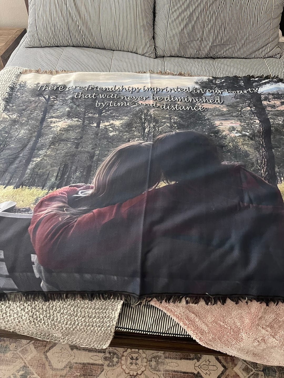 Customer photo review of Personalized Photo Woven Throw Blanket: Custom Letter Gift