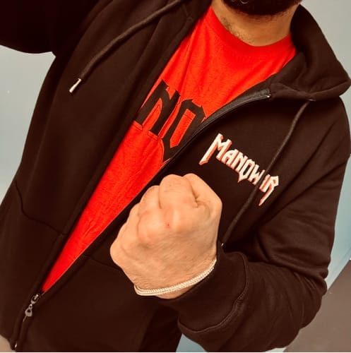 Customer photo review of MANOWAR ZIP HOODIE LOUDER THAN HELL