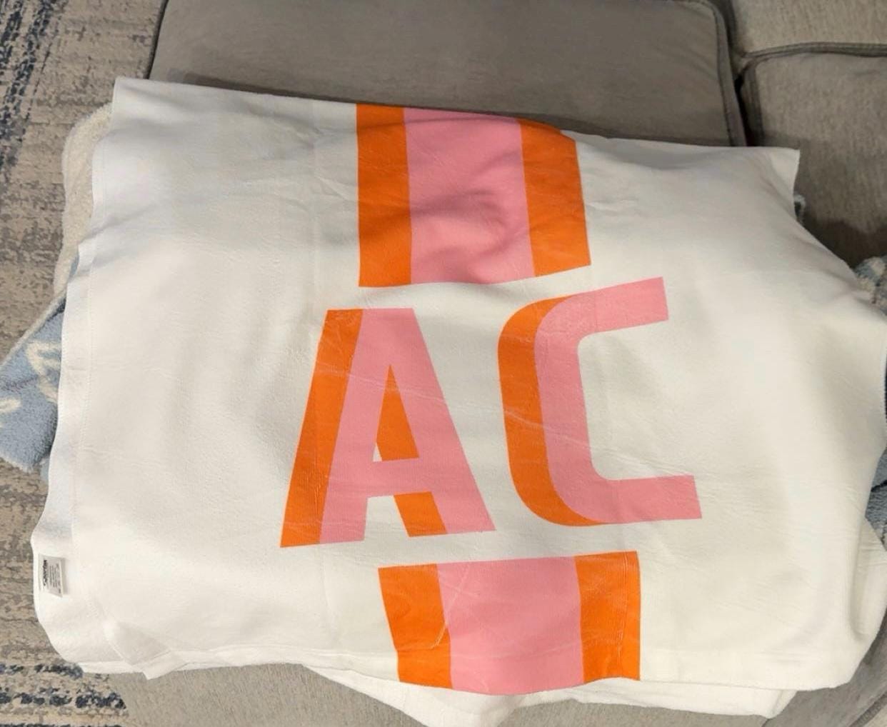 Customer photo review of Personalized Stripe Beach Towel: Custom Name Bath & Pool Towel