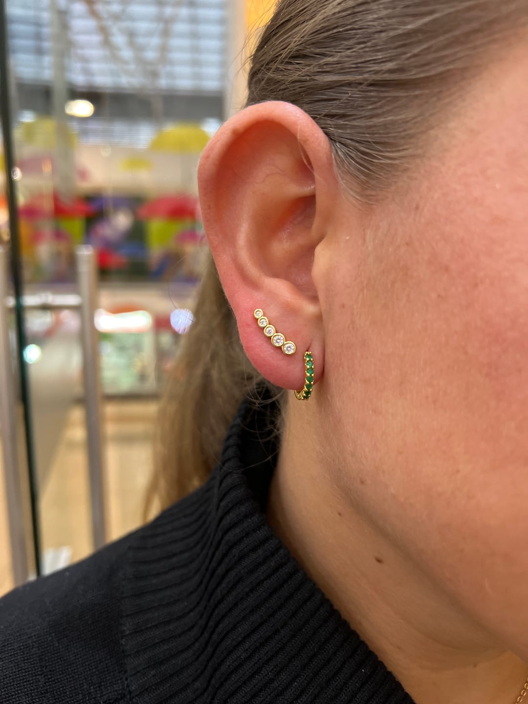 Customer photo review of Topo En Oro Laminado 18K Scaler 5 Circonias Cristal Para Dama
