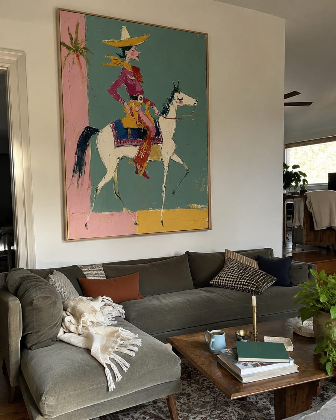 Customer photo review of Sage Gallop-Colorful Cowgirl White Horse Painting