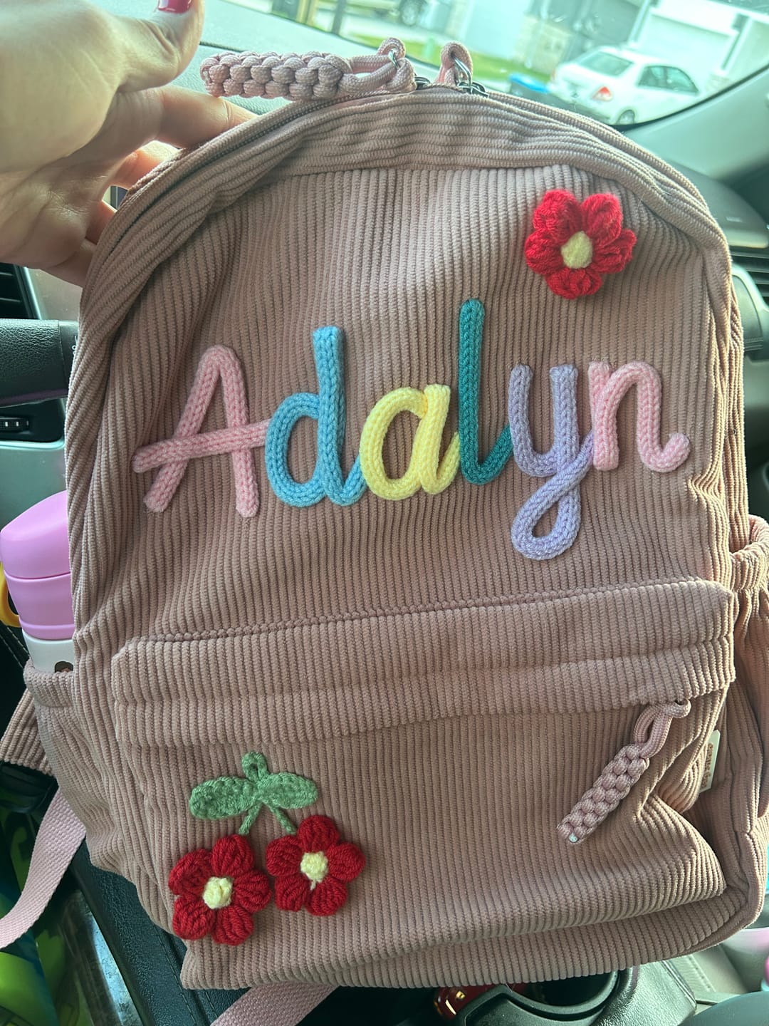 Customer photo review of K&C - Personalized Knitted Backpack