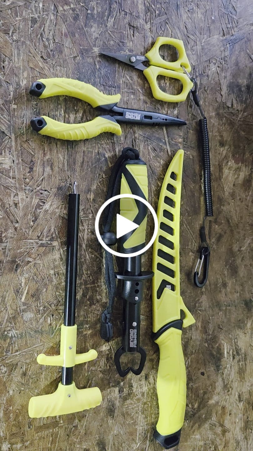 Customer video review of Beyond Braid Fishing 5-Piece Fishing Tool Kit - Pliers, Fillet Knife, Hook Remover, Lip Gripper, and Braid Scissors
