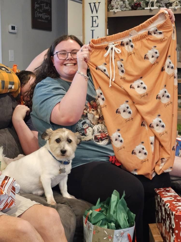Customer photo review of Personalized Pet Photo Pajama, Custom Dog & Cat Portrait PJs, Family Matching Loungewear
