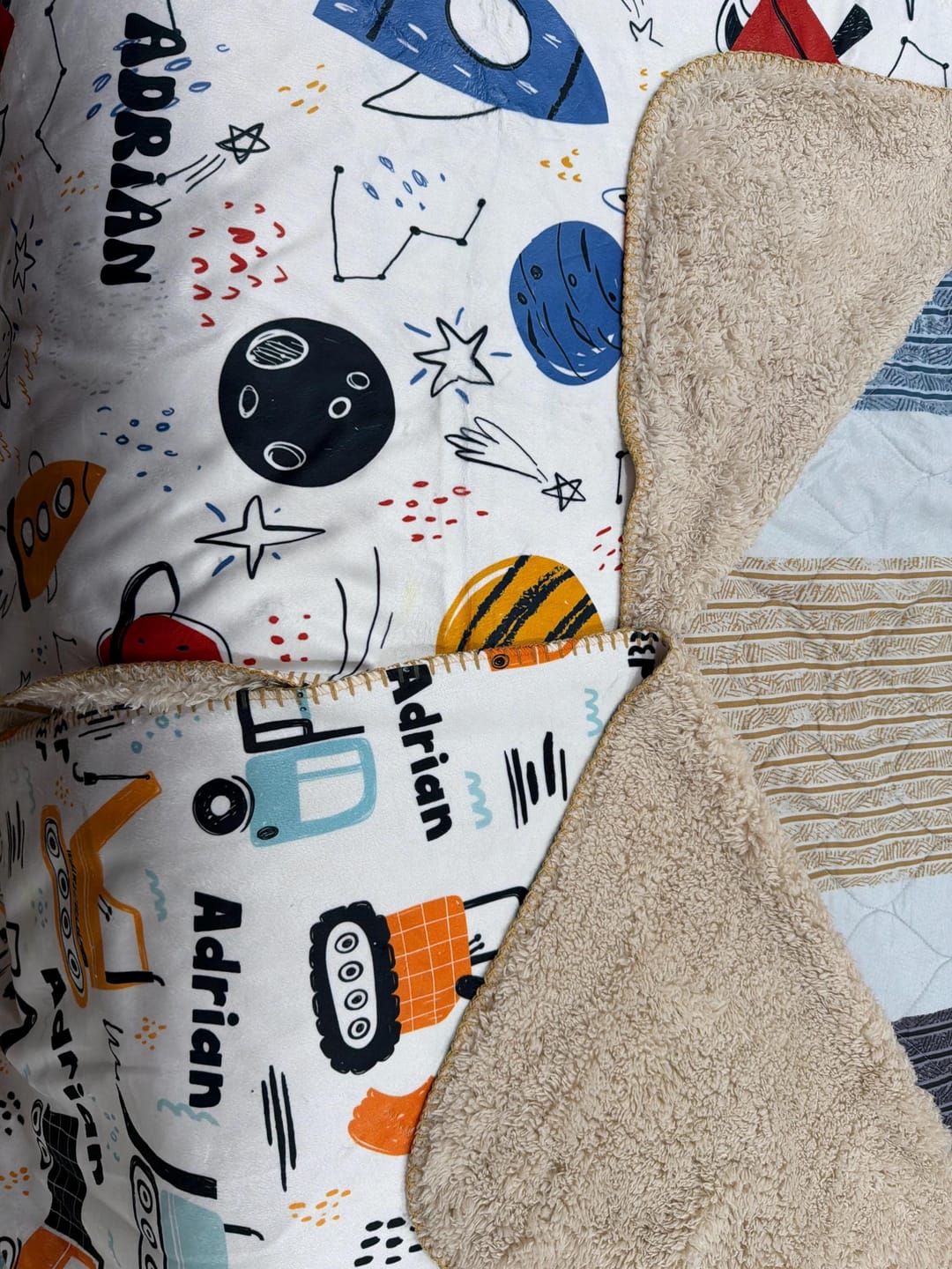 Customer photo review of New hand-drawn childish animal pattern with forest animals blanket