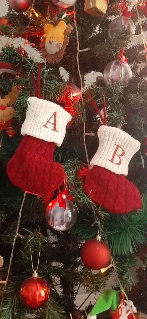 Customer photo review of Decoração de Natal Meia com Letra do Alfabeto