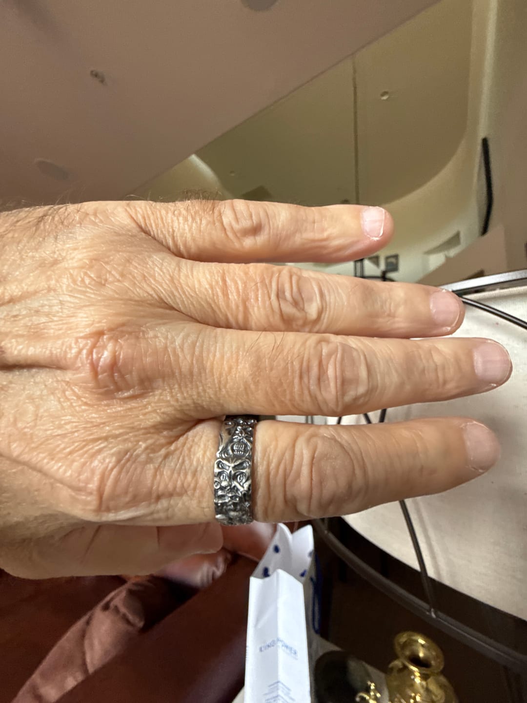Customer photo review of Forsaken Skull Band Ring