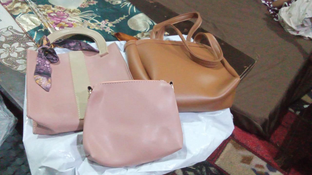 Customer photo review of Curved Tote - Mustard Brown