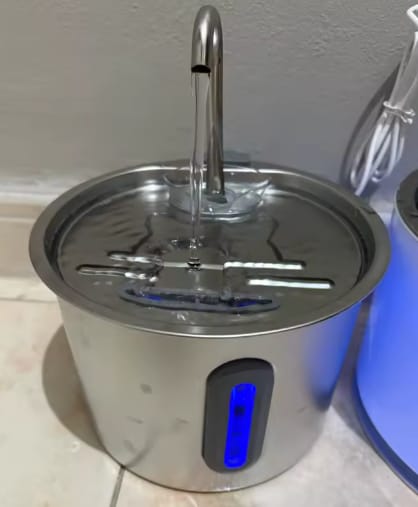 Customer photo review of Fuente de agua inoxidable para gatos