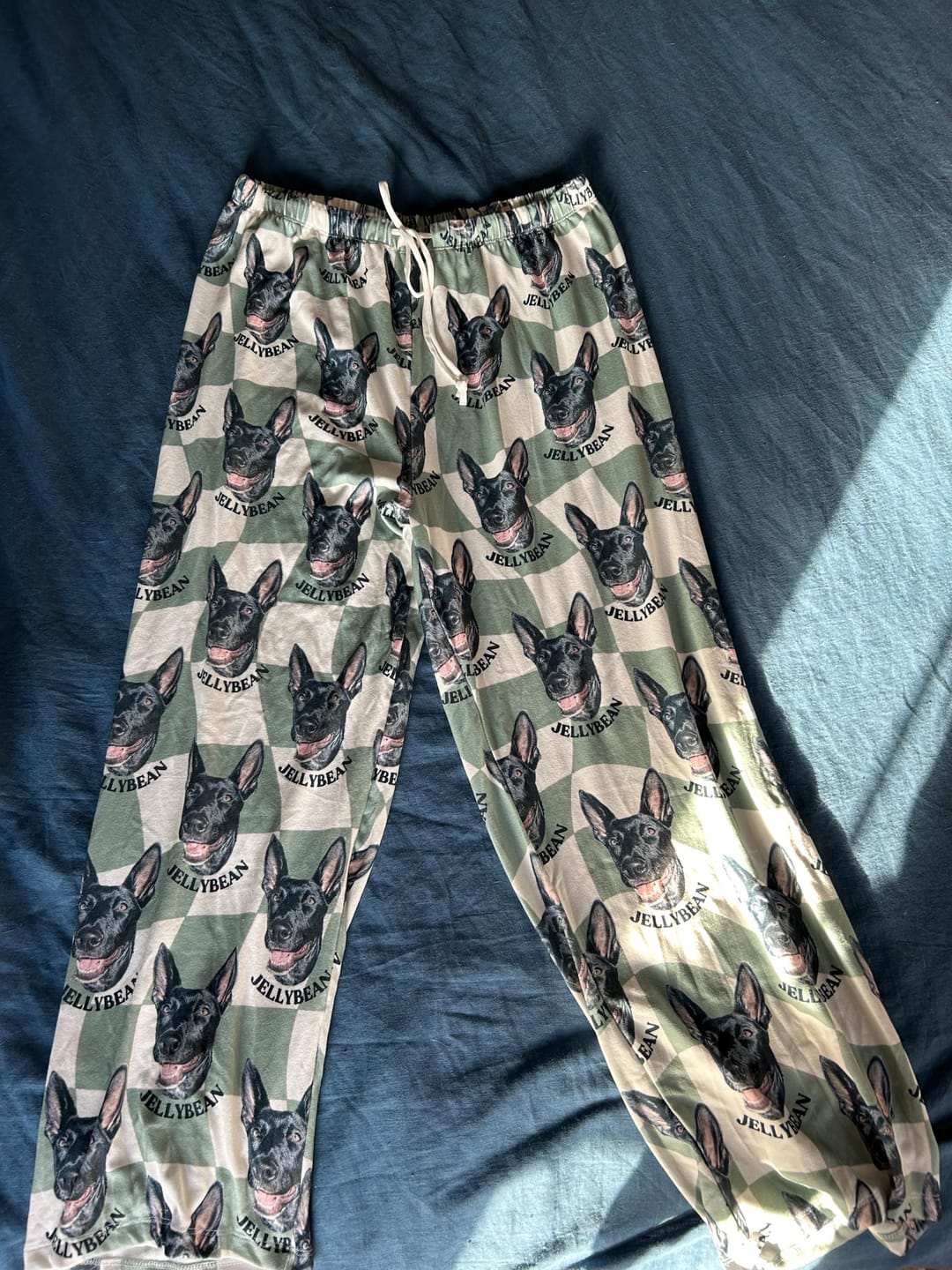 Customer photo review of Custom Pet/Person Portrait Pajama Shorts: Personalized Dog Photo Pants