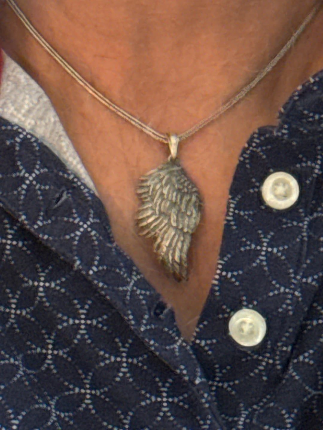 Customer photo review of Angel Wing Necklace