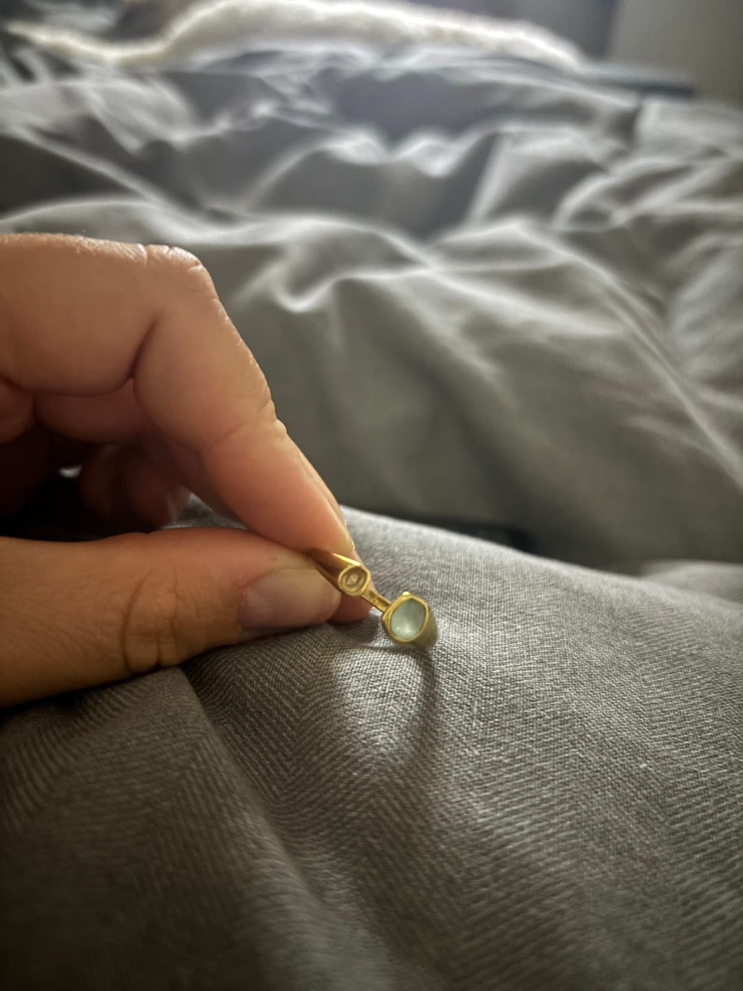 Customer photo review of Vintage Aquamarine Wrap Ring
