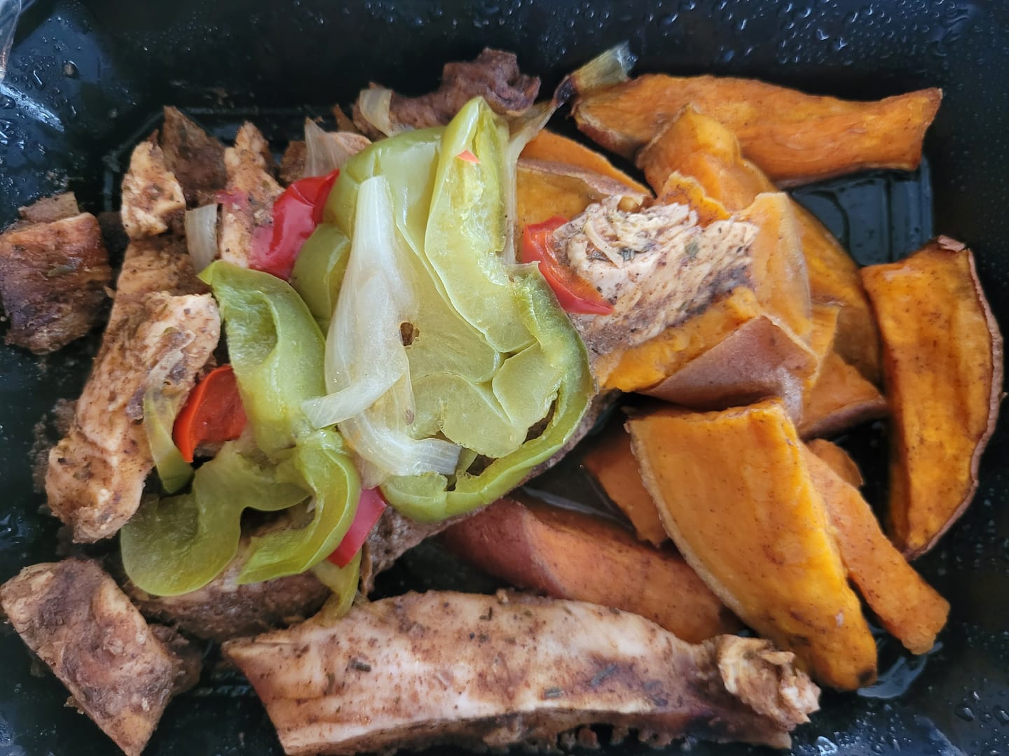 Customer photo review of Jerk Chicken with Sweet Potatoes & Peppers