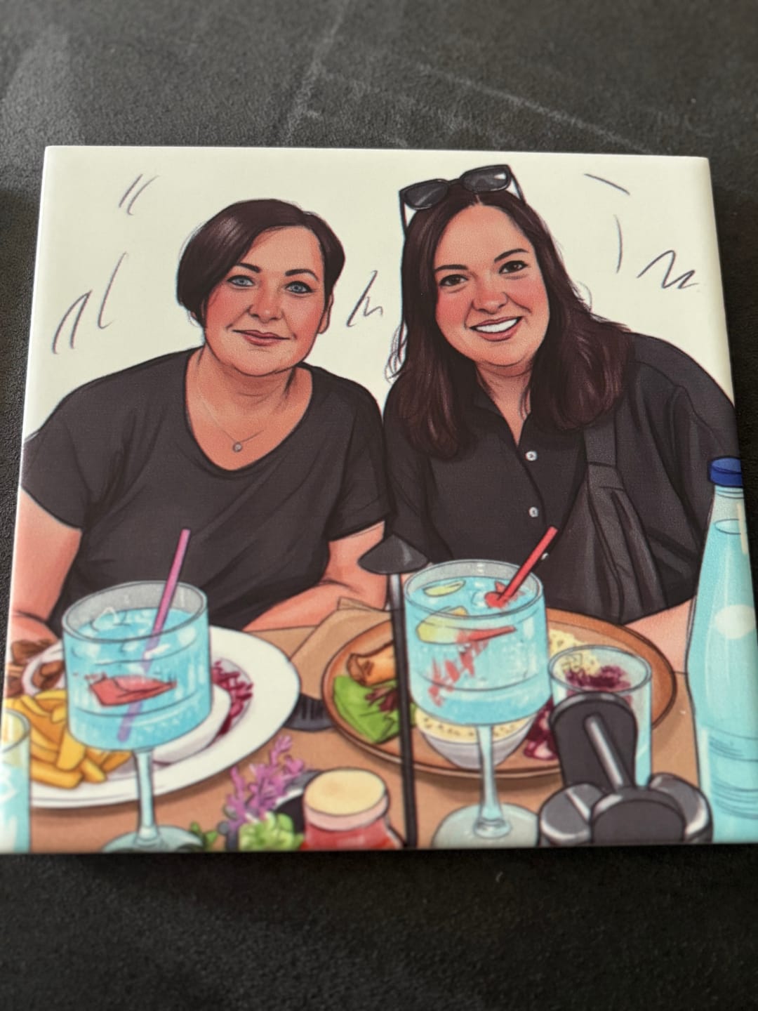 Customer photo review of Jouw Foto in Karikatuur Stijl - Gepersonaliseerde Tegel