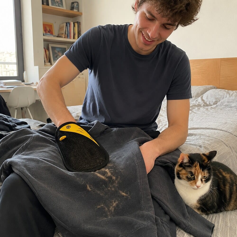 Customer photo review of AMICORA PET | Guanto Levapeli a Doppia Azione