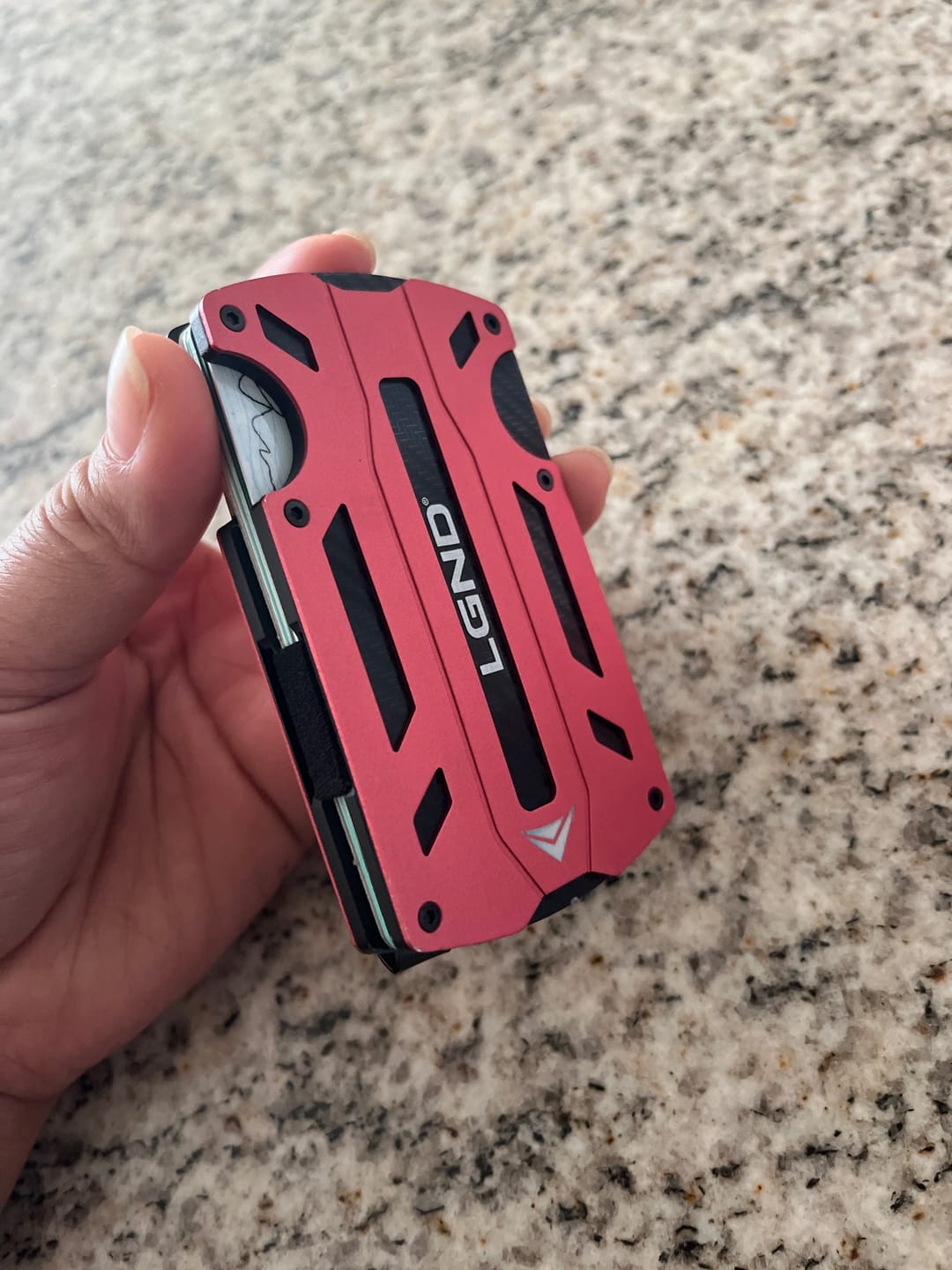 Customer photo review of Tactical Wallet — Aircraft-Grade Aluminum