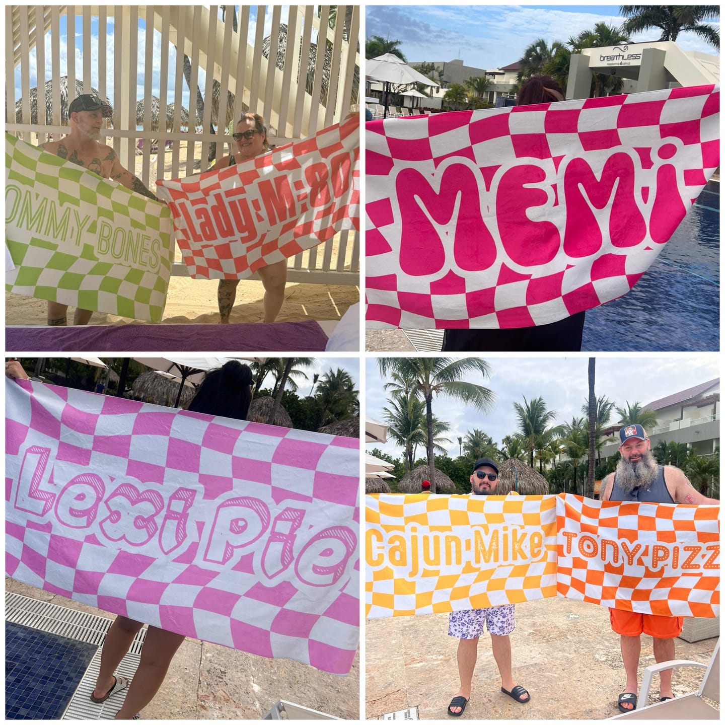 Customer photo review of Personalized Retro Checker Beach Towel: Custom Name Gift