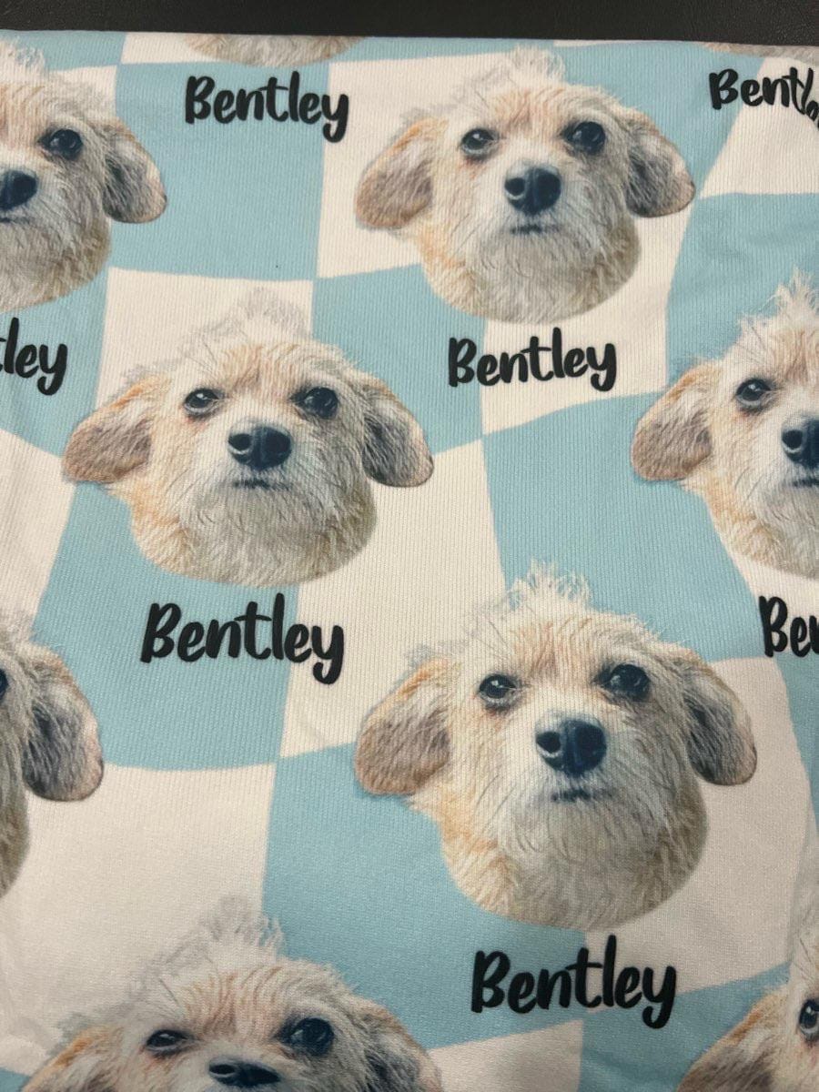 Customer photo review of Custom Pet/Person Portrait Pajama Shorts: Personalized Dog Photo Pants