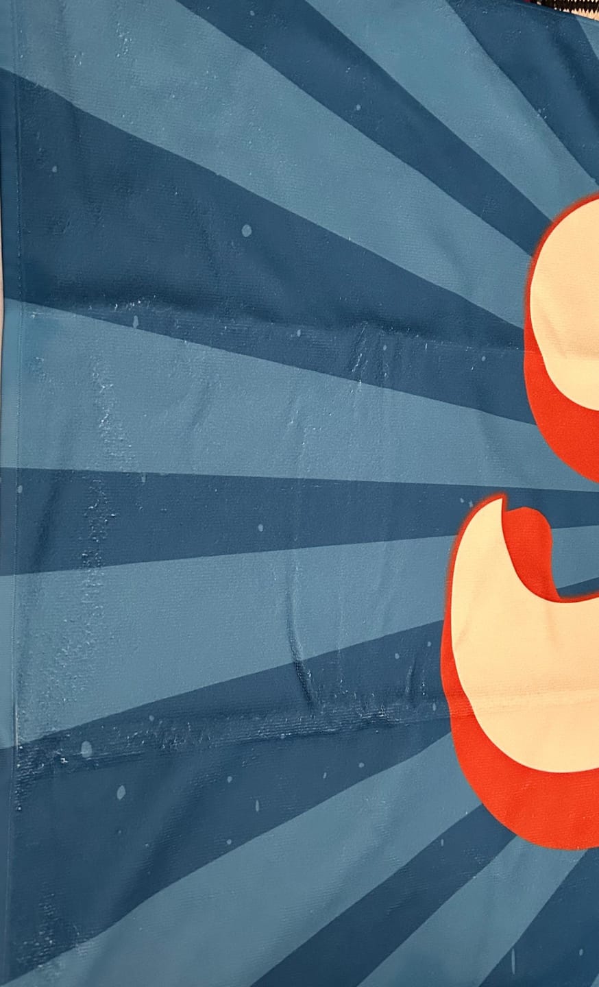 Customer photo review of Groovy Retro Personalized Beach Towel: Custom Name Bath & Vacation Gift