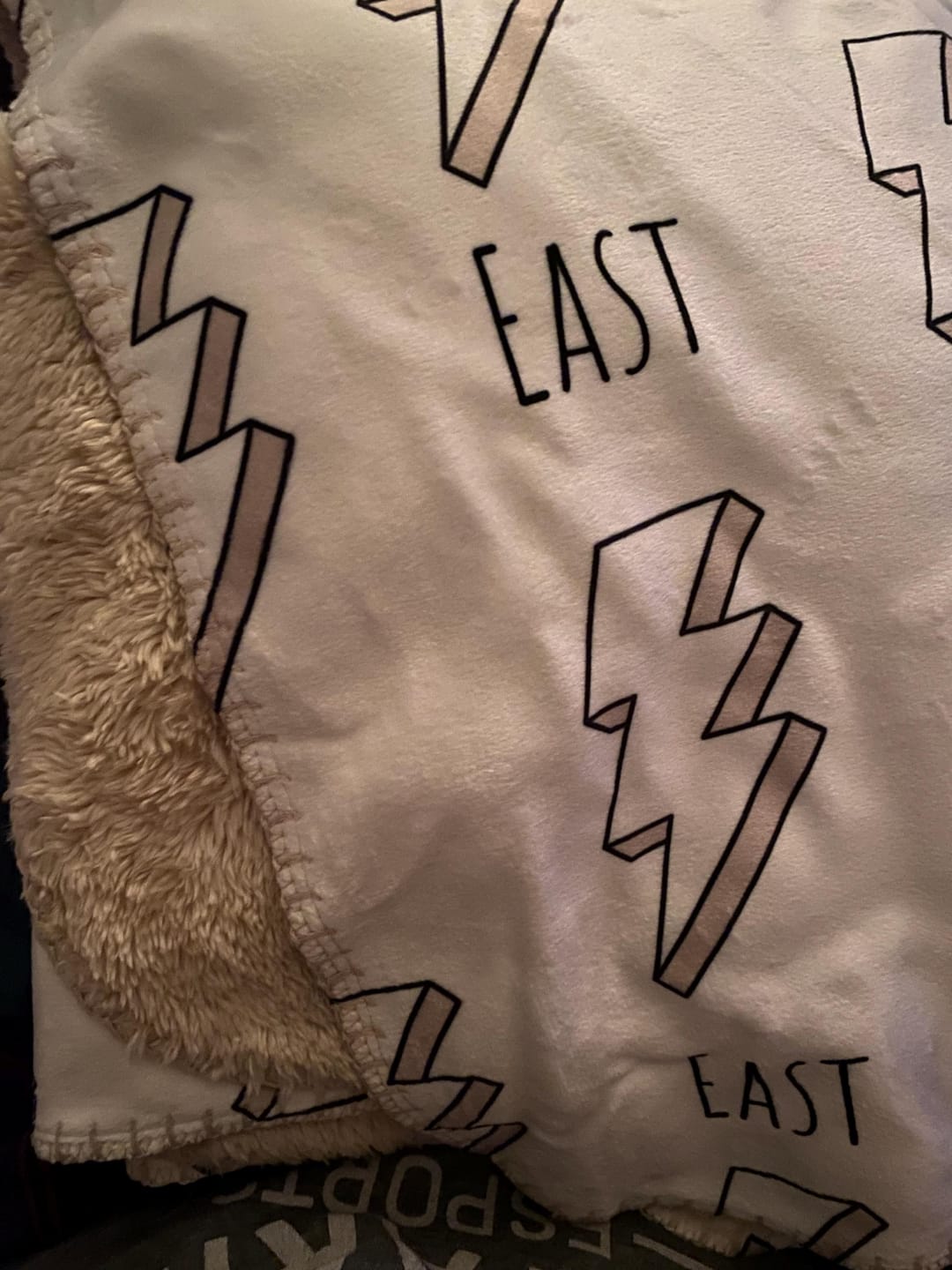 Customer photo review of Personalized Kids Minky Blanket: Custom Name, Soft Fleece or Sherpa
