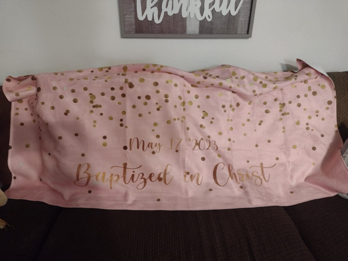 Customer photo review of Personalized Sparkling Gold Name Beach Towel: Custom Vacation Gift