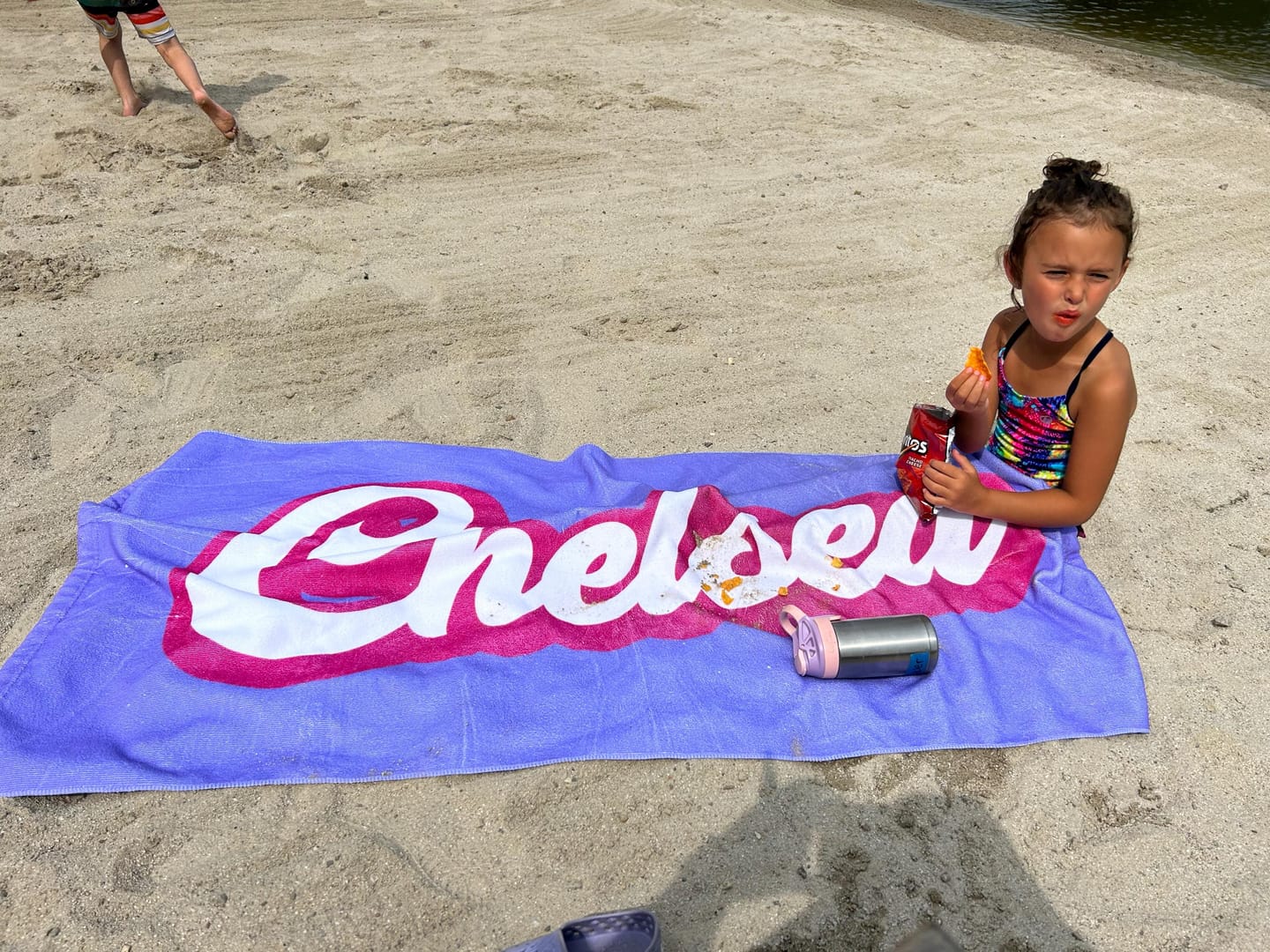 Customer photo review of Personalized Retro Beach Towel: Custom Name, Vacation Gift