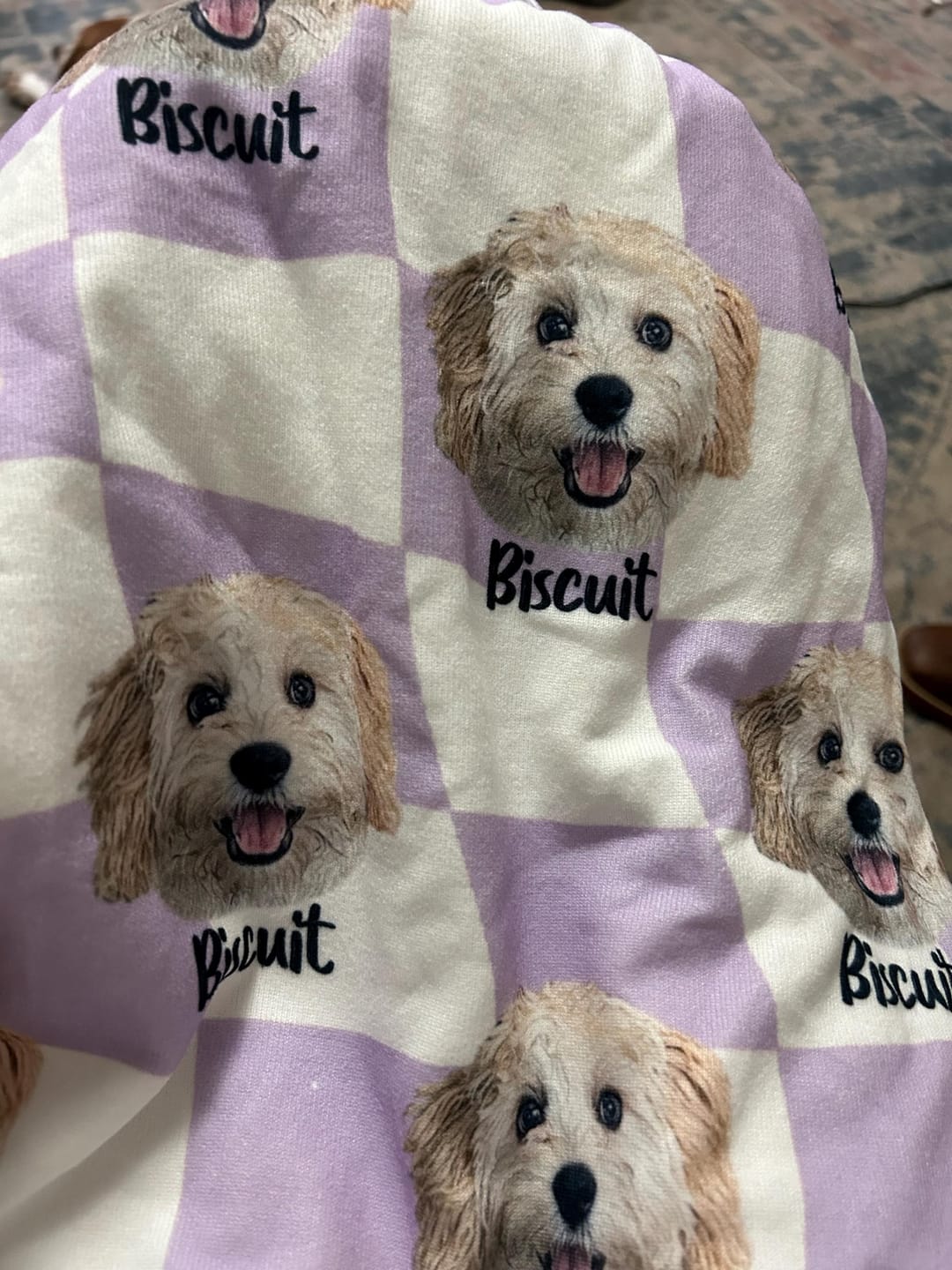 Customer photo review of Custom Pet/Person Portrait Pajama Shorts: Personalized Dog Photo Pants