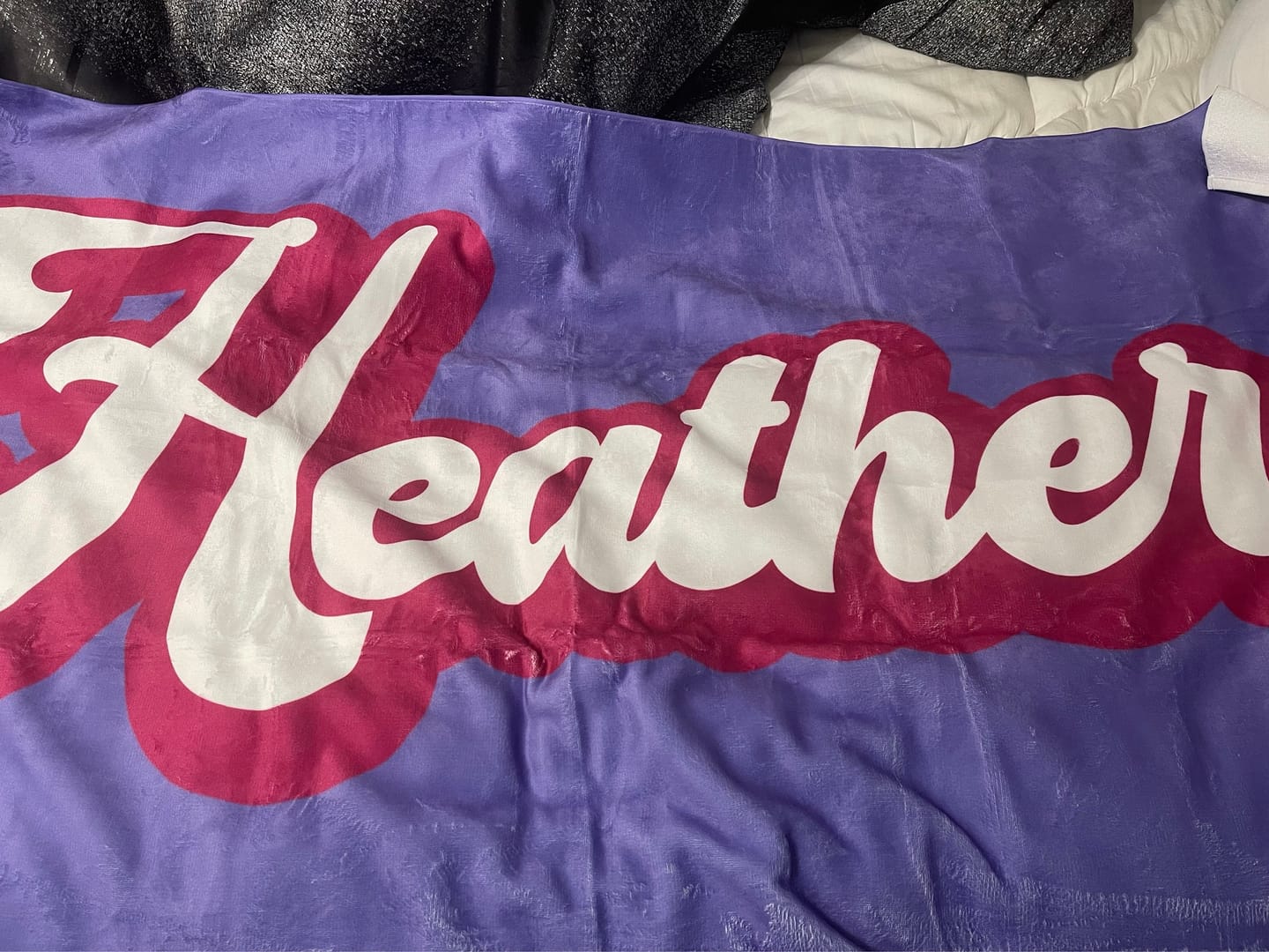 Customer photo review of Personalized Retro Beach Towel: Custom Name, Vacation Gift