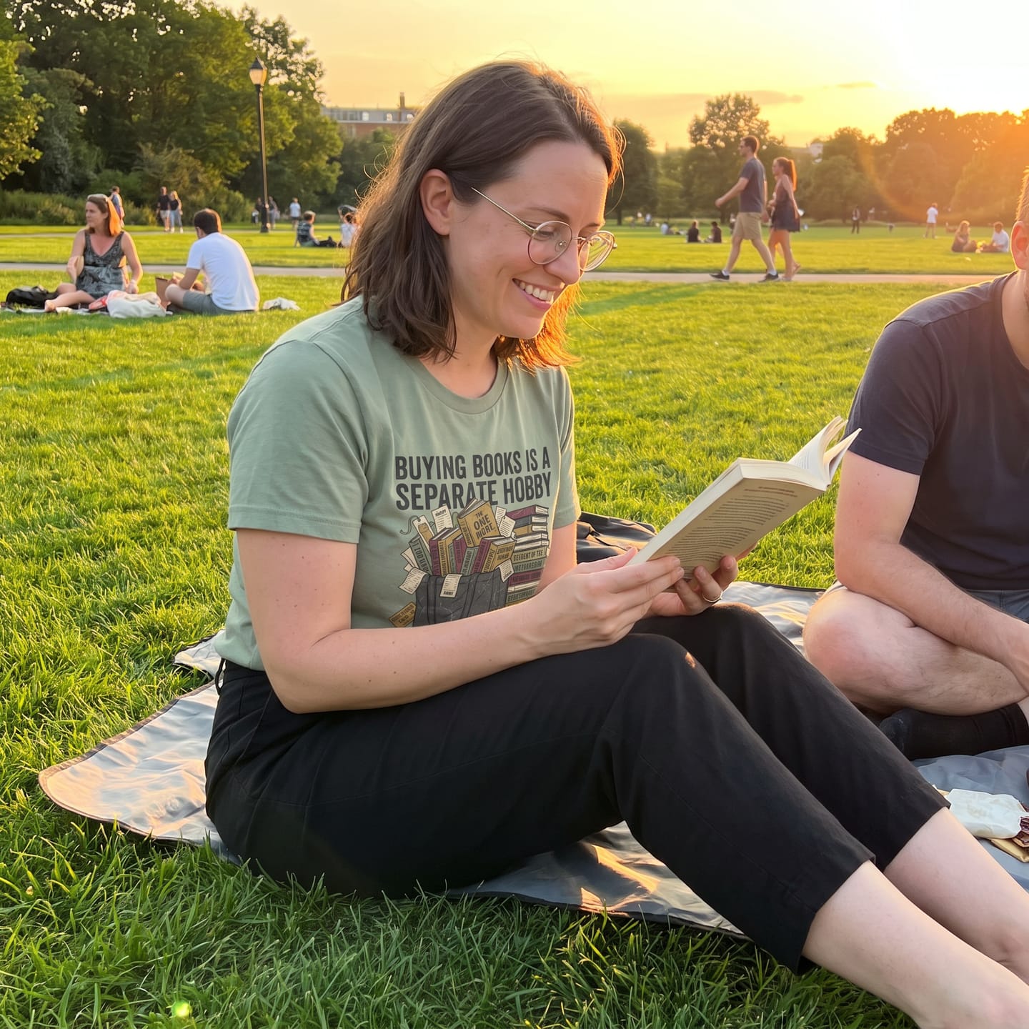 Customer photo review of Buying Books Is My Hobby T-Shirt