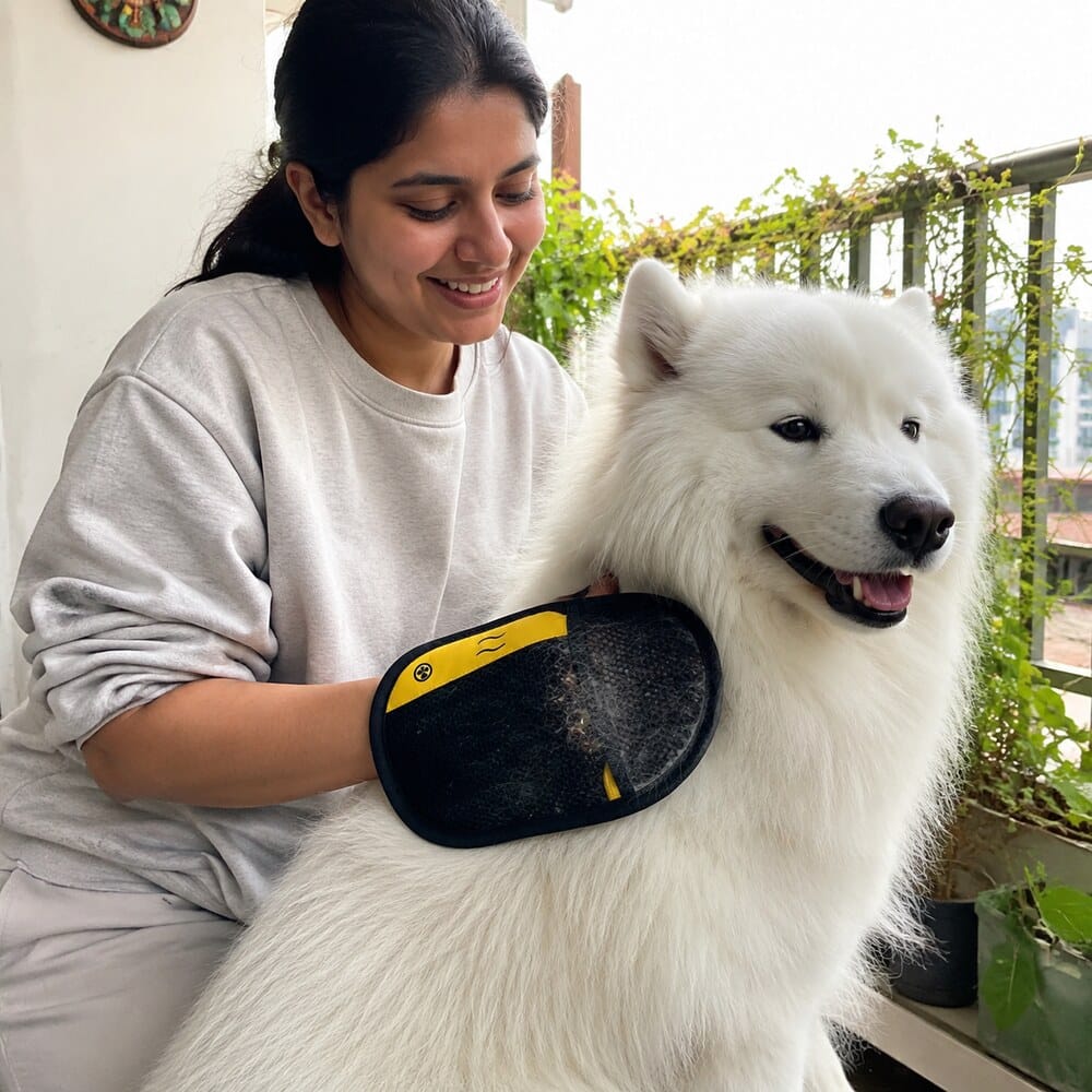 Customer photo review of AMICORA PET | Guanto Levapeli a Doppia Azione