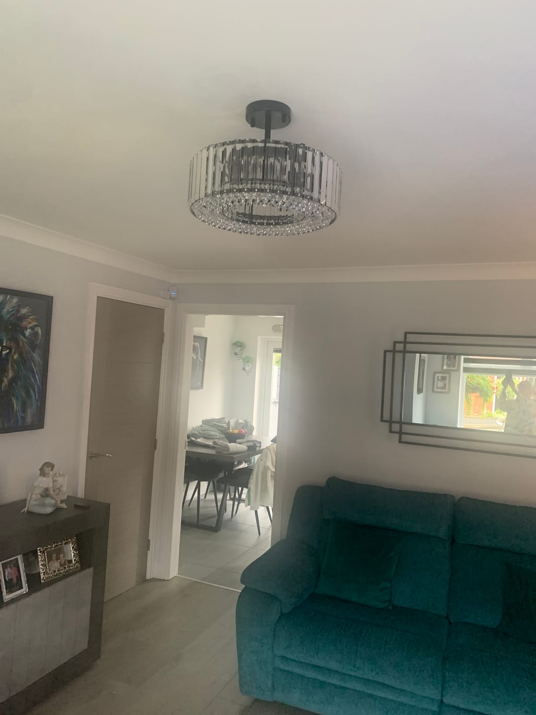 Customer photo review of 4-Light Crystal Drum Semi Flush Mount