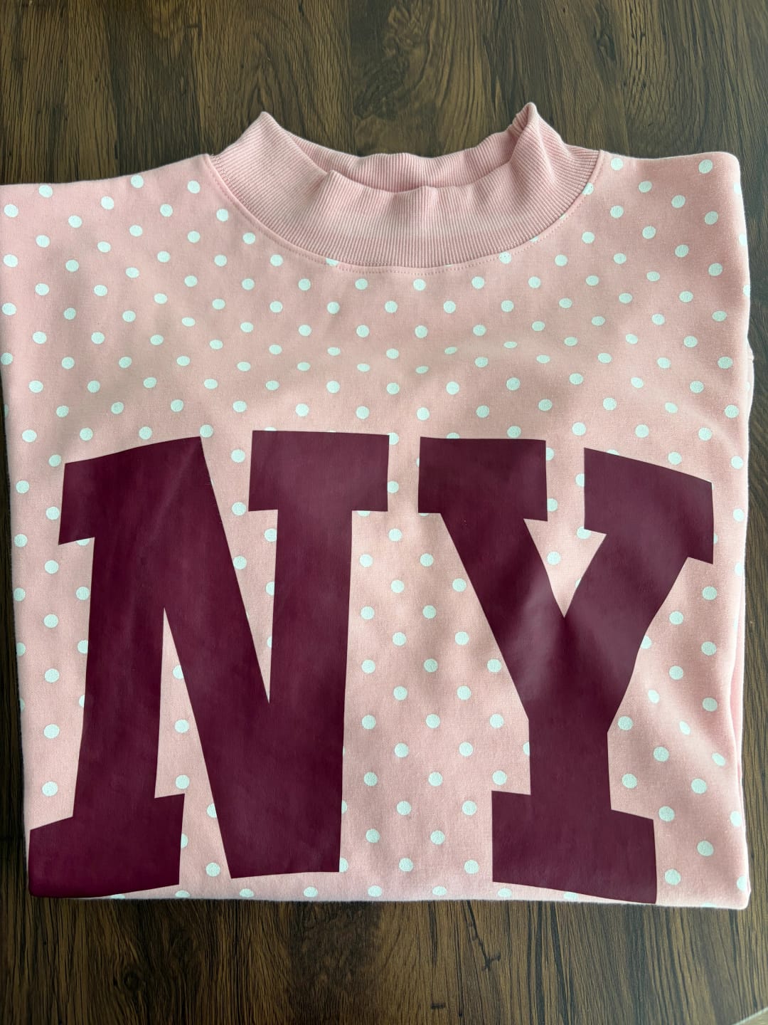 Customer photo review of Custom College Print Team Name Stand-up Collar Polka Dot Sweatshirt | Sports Gifts | Game Day Wear