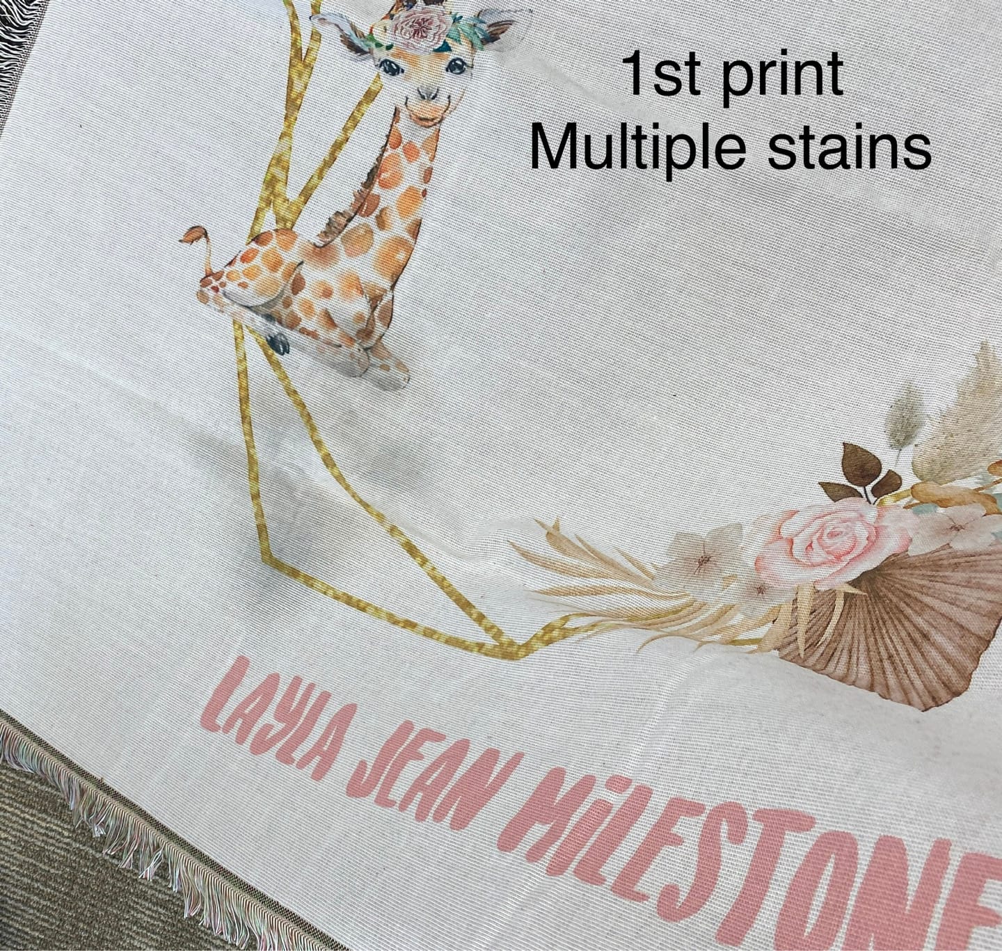 Customer photo review of Personalized Photo Woven Throw Blanket: Custom Letter Gift