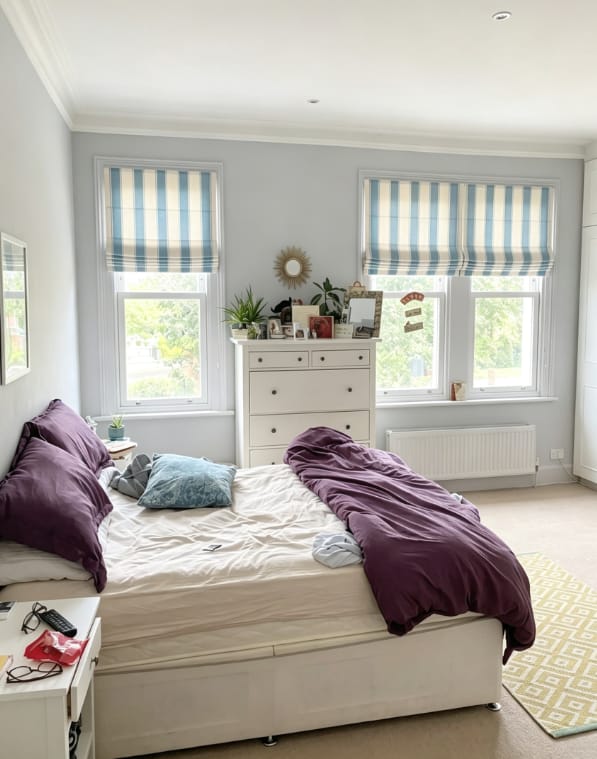 Customer photo review of Mina Stripe Roman Shades