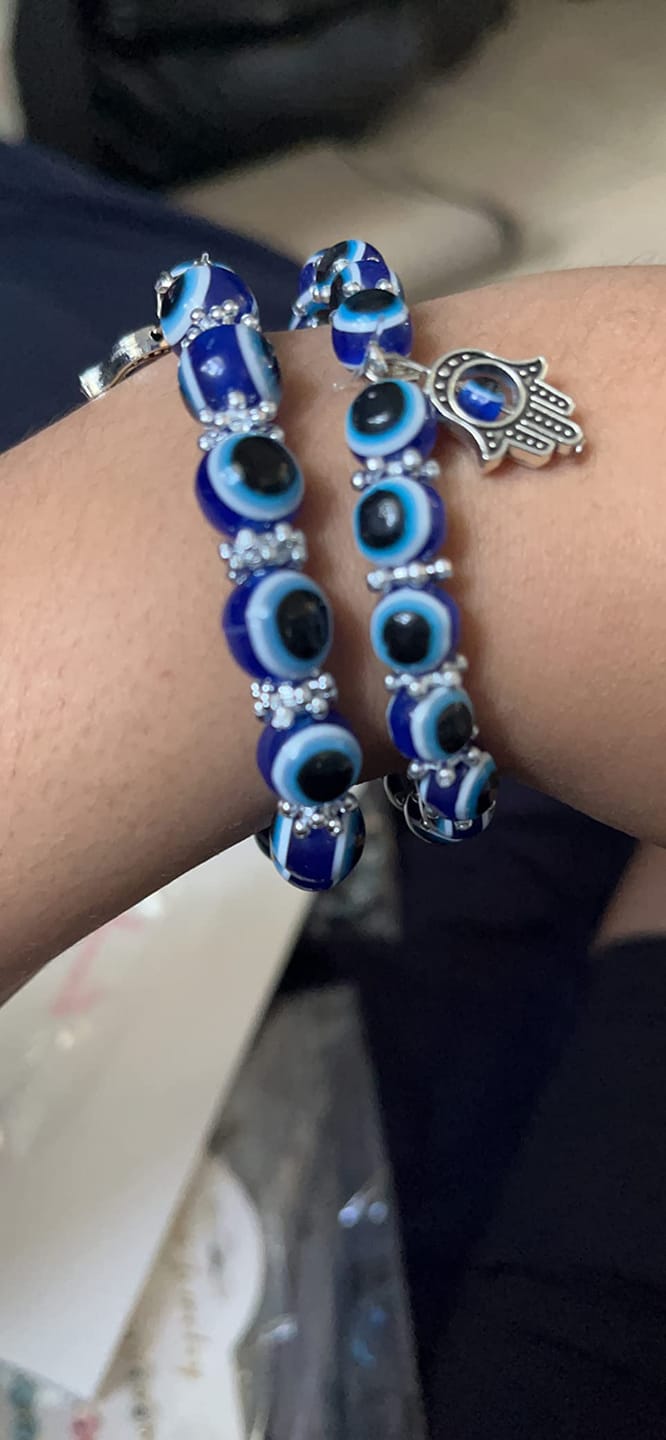 Customer photo review of FuAttract Protection Luck & Balance Hamsa Hand Evil Eye Charm Spiritual Bracelet