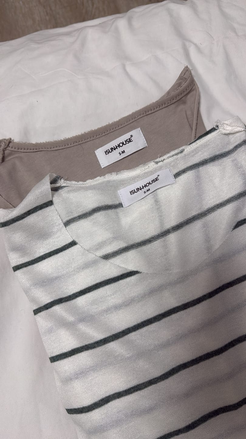 Customer photo review of חולצה קצרה פתוחה לבן-ירוק