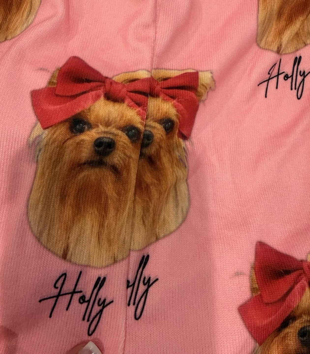 Customer photo review of Personalized Pet Photo Pajama, Custom Dog & Cat Portrait PJs, Family Matching Loungewear