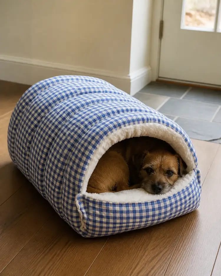 Customer photo review of Cozy Cave Pet Bed for Security & Warmth