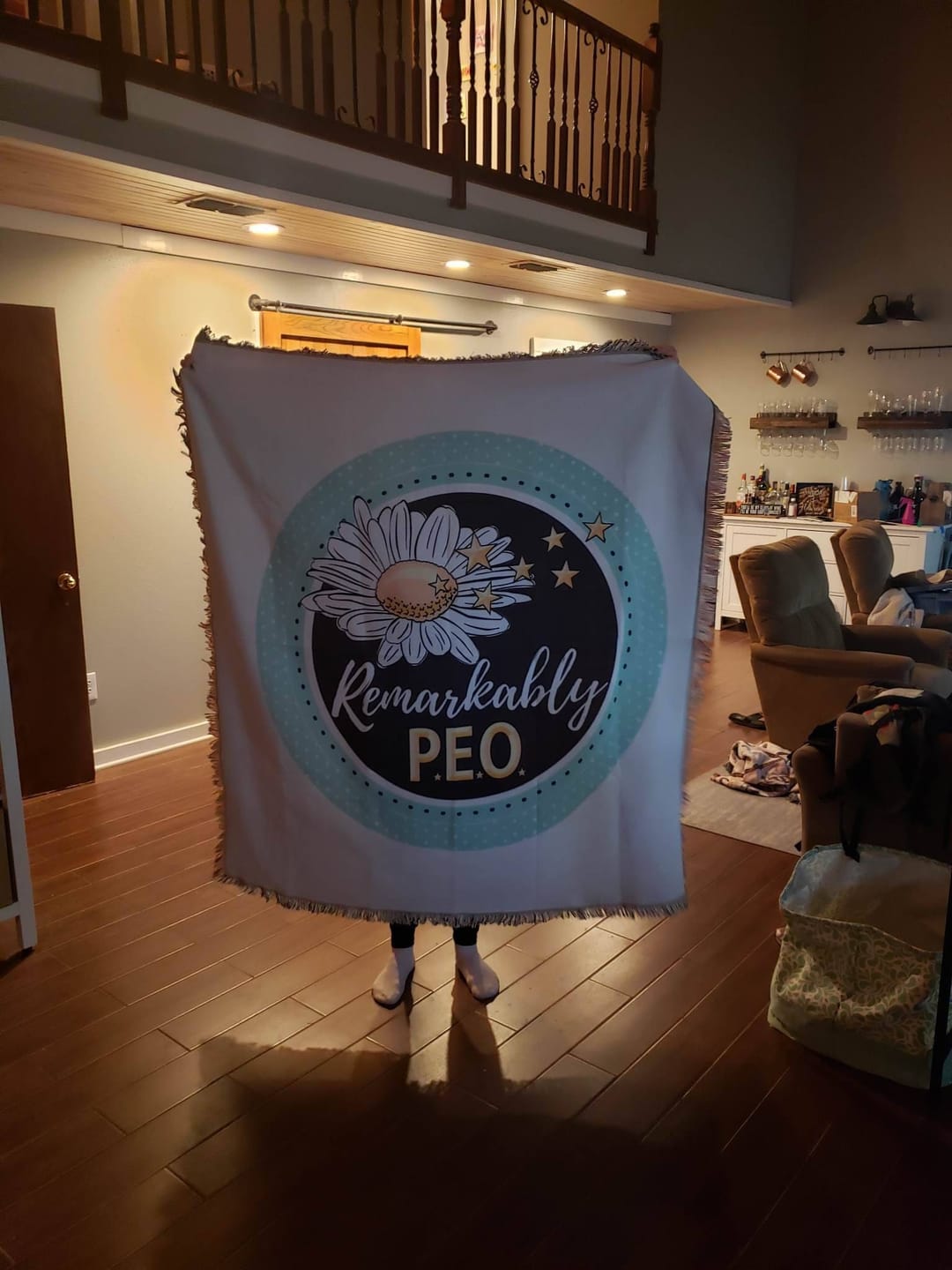 Customer photo review of Personalized Photo Woven Throw Blanket: Custom Letter Gift